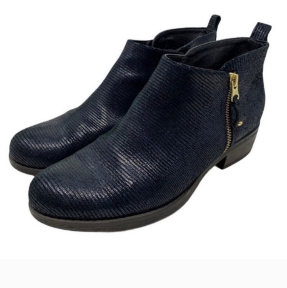 Eric Michael London Booties Black Lizard Embossed Leather Size EU 39